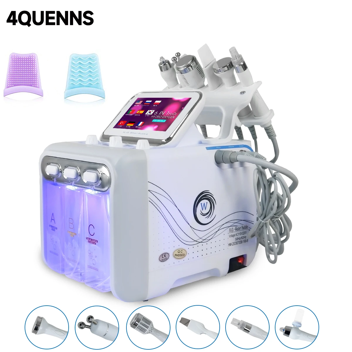 Dispositivo De Purificação De Hidrogênio, Limpeza Profunda Do Rosto, 6 Em 1, H2O2 Spa, Skincare Bubble Machines, 4QUEENS appareil hydrafacial professionnel appareil hydra facial facial machine