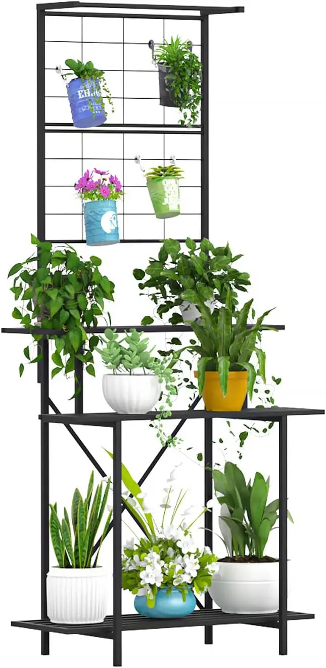 Plant Pot Shelf Rack Heavy Duty Plant holder Trellis,Multi Layer Plant Stand for Home, Garden, Balcony