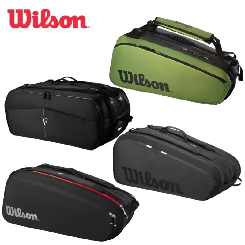 Wilson Tennis Bag RF/V8/LAVER CUP/Noir Tour/CLASH V2 Series 9-Pack Racquet Backpack Large-capacity Professional Sport Tennis Bag