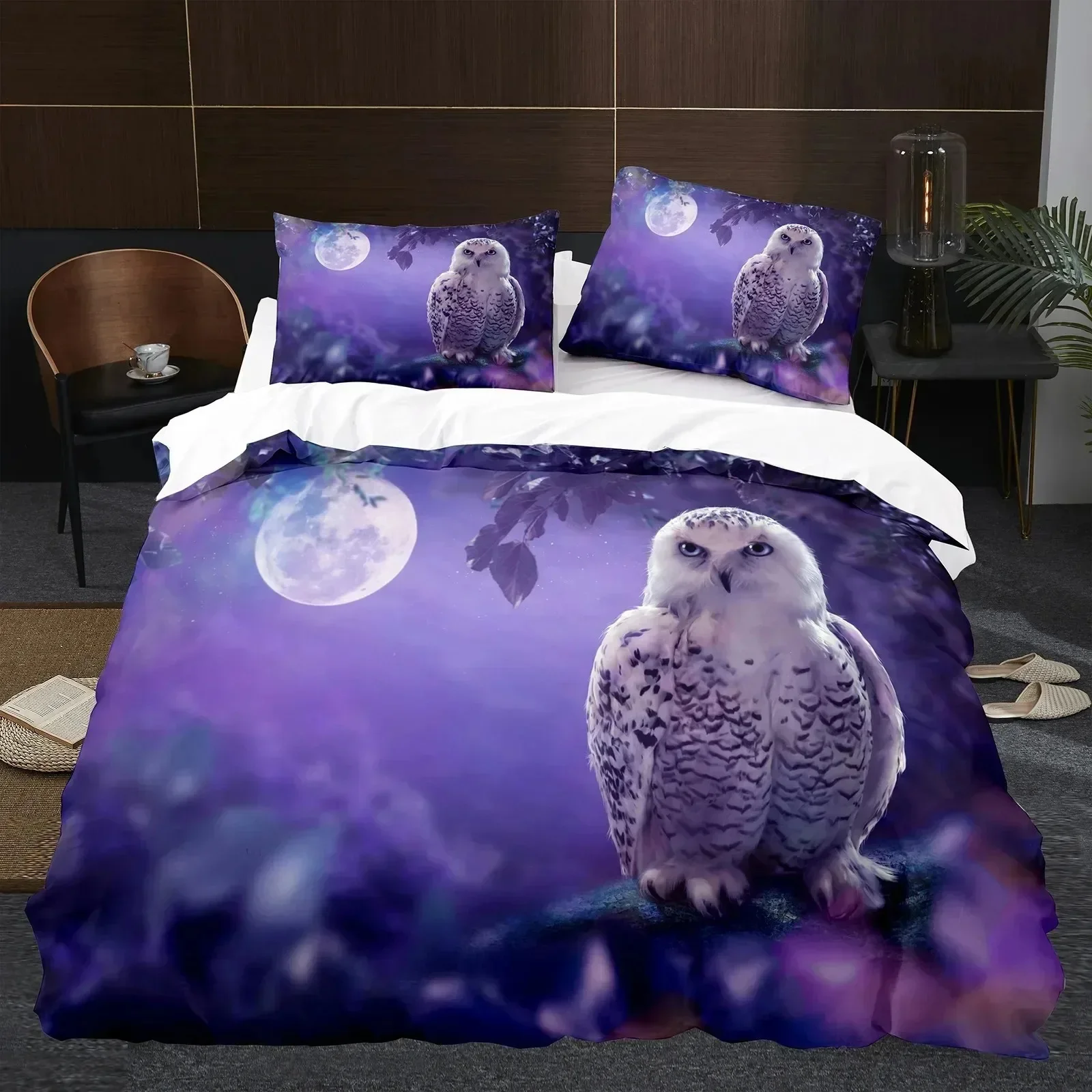 Animal Owl Bird Black Nighthawk Bedding Set Bedroom Soft Modern Bedspreads Comefortable Duvet Cover Quilt Cover And Pillowcase