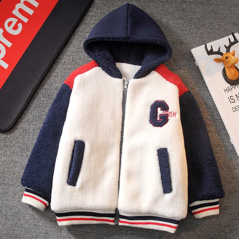 

Boys Coat Overcoat Jacket Windbreak Outerwear 2024 Fuzzy Winter Autumn Cotton Sport Teenagers Christmas Gift Children's Clothing