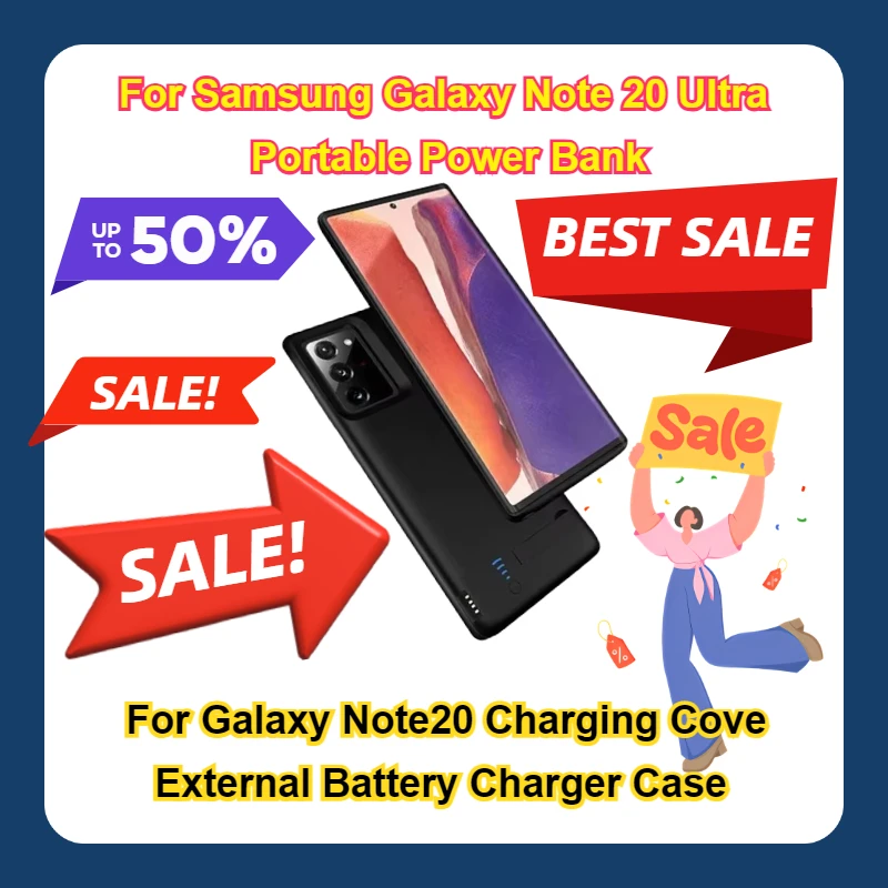 

For Galaxy Note20 Charging Cove 6000mAh External Battery Charger Case For Samsung Galaxy Note 20 Ultra Portable Power Bank