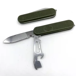 6 In 1 Outdoor Tools Knife Camping Hiking Stainless Steel Multifunction EDC Keychain Gear Wrench Bottle Opener Survival Hiking