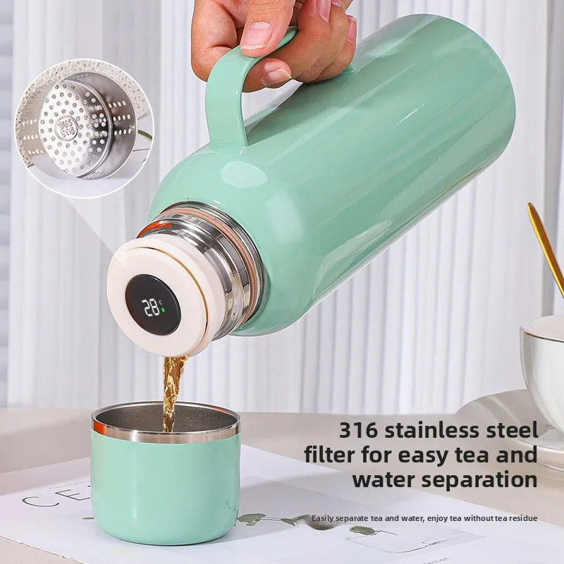 

Smart Temperature Display Stainless Steel Insulated Tea Brewing Water Pot High End Home Use 316 Stainless Steel Hot Water Pot