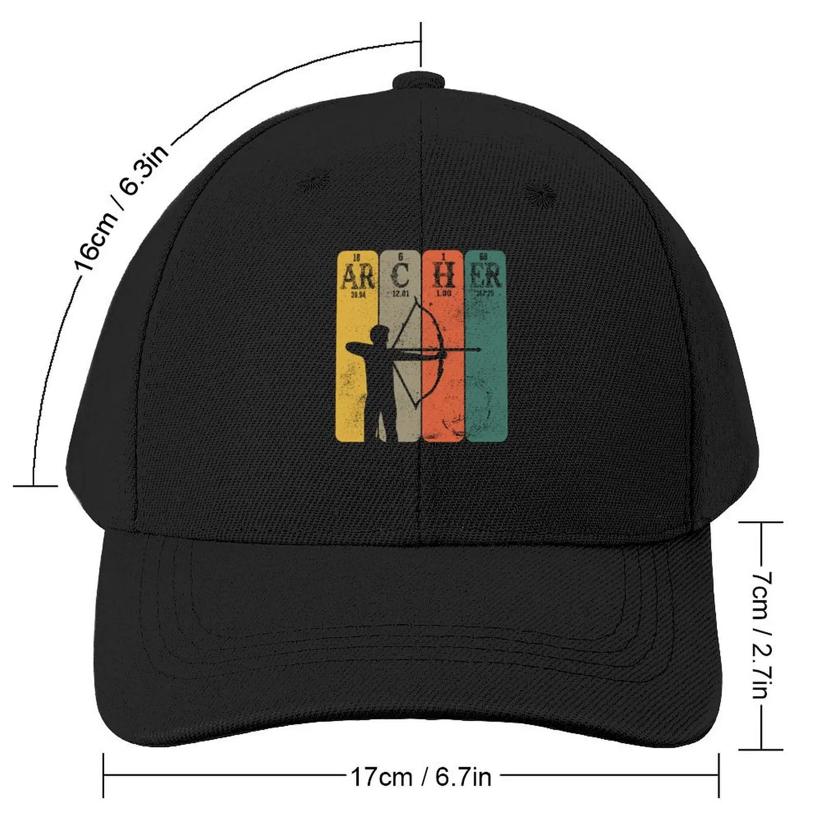 Archer Periodic Table Elements Bow Hunting Archery Vintage Baseball Cap Hip Hop Fishing cap Thermal Visor Designer Man Women's