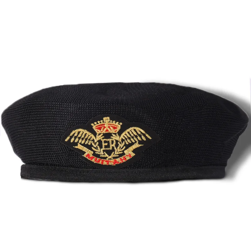 Military Hat Army Peaked Sailor Dance Cap Performance Festival Stage Children Mesh Breathable Knitted Beret Light 8M226