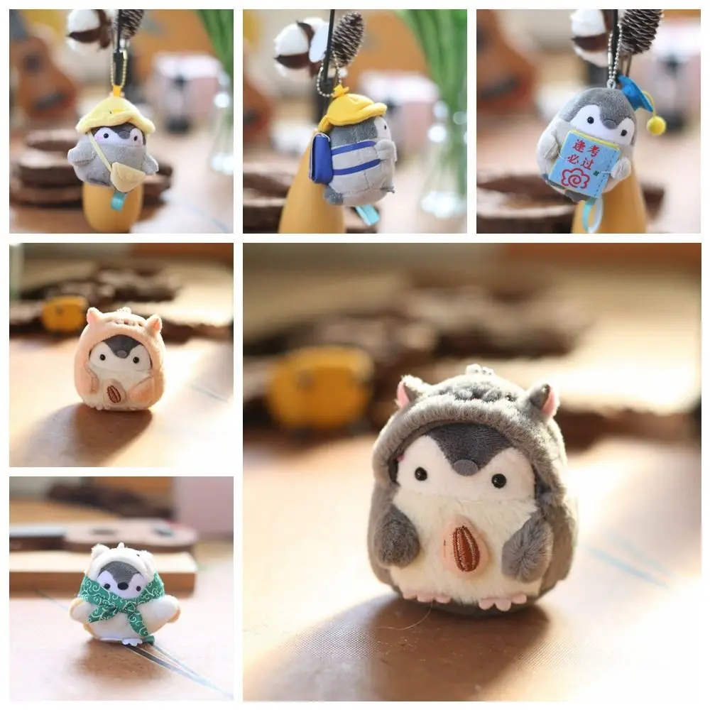 Unique Animal Design Penguin Bag Pendant Cute Stuffed Hamster Plush Keychain Cartoon Penguin Plush Ornament Bag