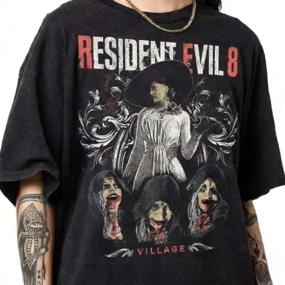 Camiseta Retro de Edición Limitada de Verano de Resident Evil 8 Village, Camiseta Extra Grande de Resident Evil Carl Heisenberg, Ropa para Hombre