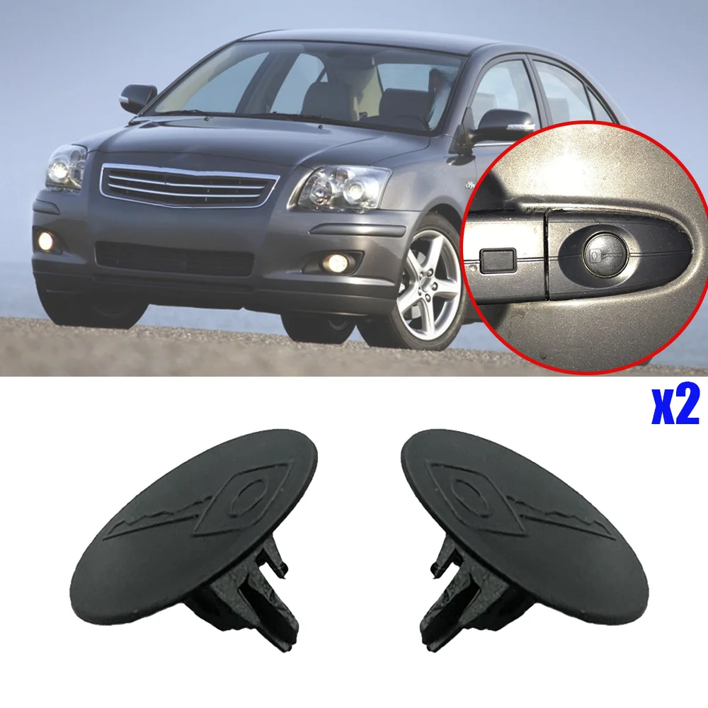 2Pcs Car Door Handle Lock Key Hole Cover Cap For Toyota Avensis T250 2003 2004 2005 2006 2007 -2009 Black NEW Prevent blockage