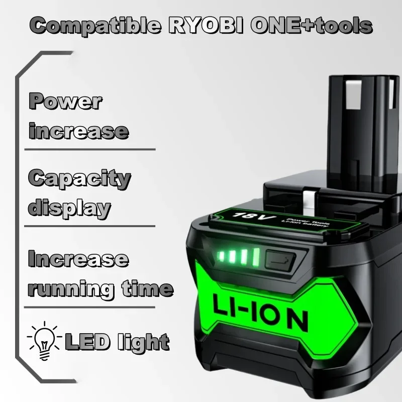 Ryobi 18v 9.0Ah lithium-ion rechargeable battery suitable for BPL1820 P108 P109 P106 P105 P104 RB18L50 electric tools