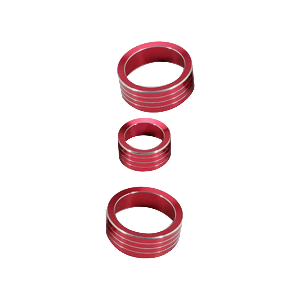 3Pcs Air AC Knob Control Volume Red Cover Rings Trim for Subaru XV Forester 2018-2023 Car Center Console Knob Ring Kits image 6