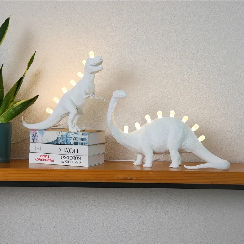 Dinosaur Table Lamps for Bedroom Resin T-Rex Led Desk Lamp Luminaire Home art Decor Light