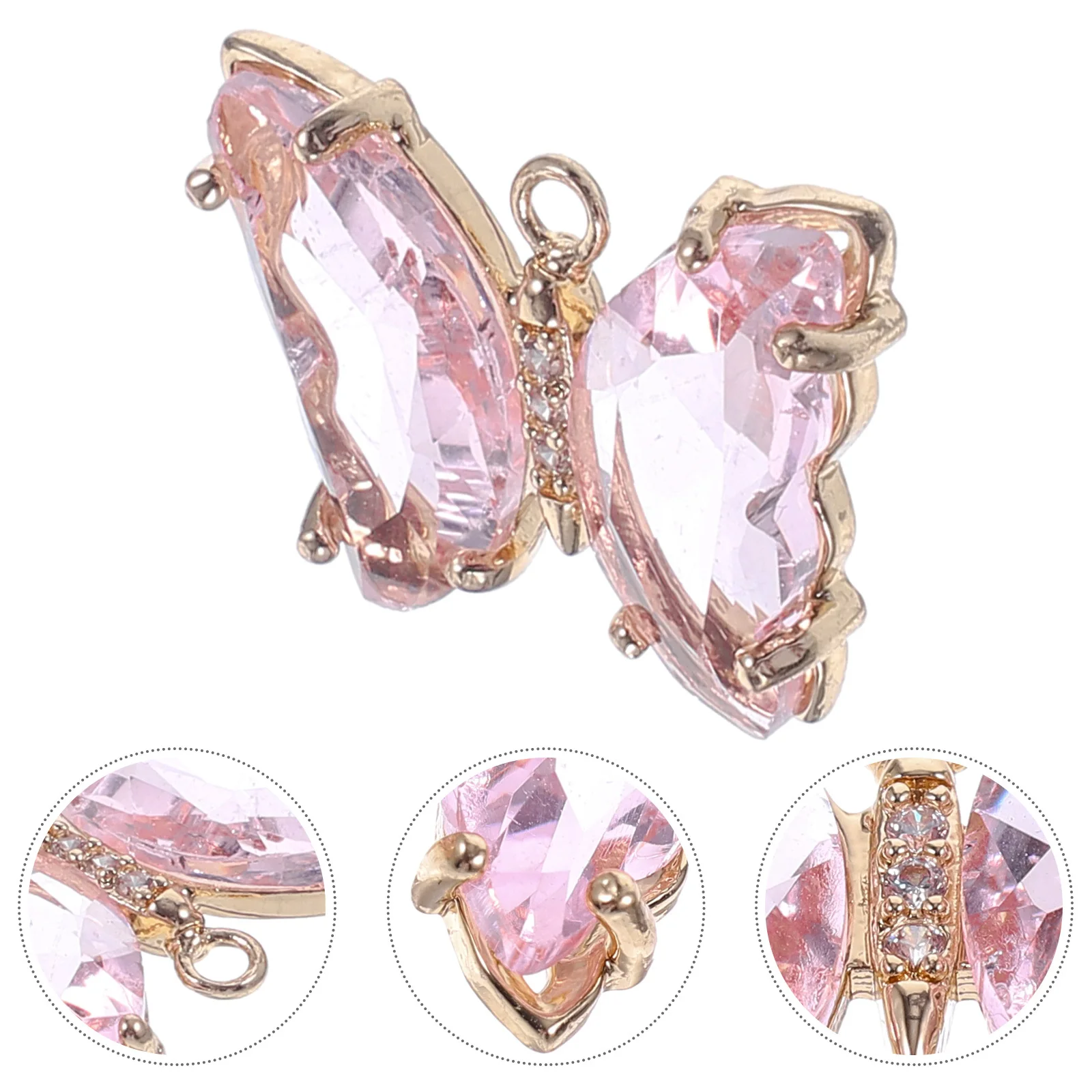 

10Pcs Crystal Glass Butterfly Charms Pendant Unique Beads for Jewelry Making DIY Hanging Decorations Necklace Keychain