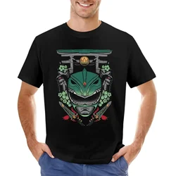 Short Plain White T Shirts Men Green Power T-Shirt Ranger Aesthetic Clothing Harajuku Oversized Men Clothing Summer Funny Style