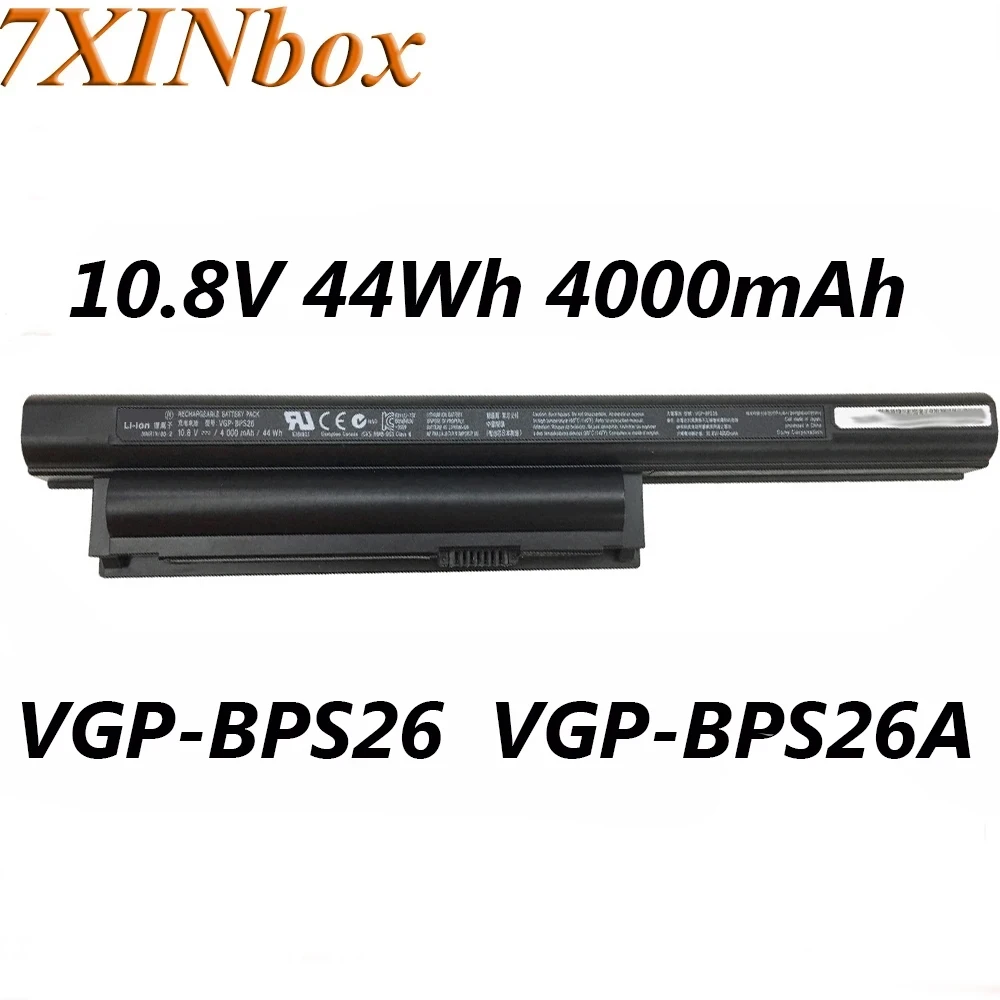 

7XINbox VGP-BPS26 VGP-BPS26A 10,8 В 44 Втч 4000 мАч Аккумулятор для ноутбука SONY AVIO SVE14A SVE141 SVE15 SVE17 VPC-CA15 VPC-CA16 VPC-CB