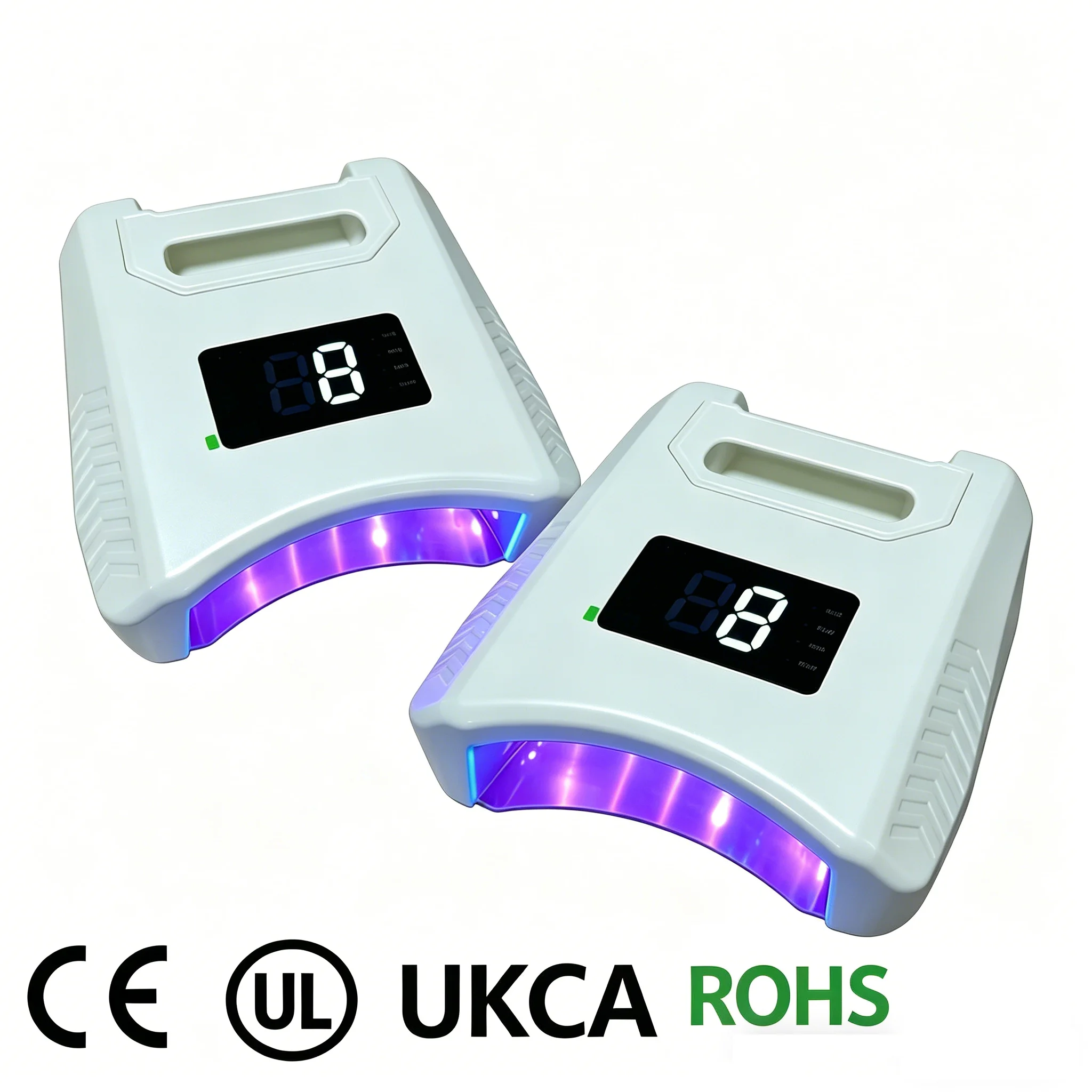 2PCS New Cordless Nail Lamp  Professional Phototherapy Nail Dryer  52PCS LED Beads Nail Glue Light for Manicure Salon