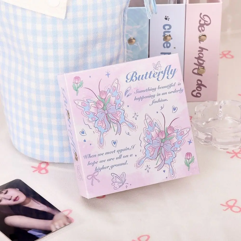 Durable Butterfly/Puppy Design Photo Album Loose-leaf 3-inch Size 3-inch K-pop Idol Photo Binder Photocard Holder Concert
