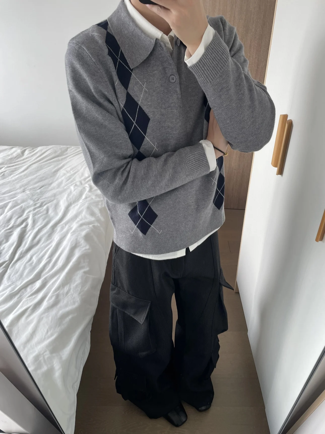 

Вязаный свитер в стиле ретро Diamond id Ne, мужской повседневный универсальный длинный топ све на осень-зиму, теплый и слэ