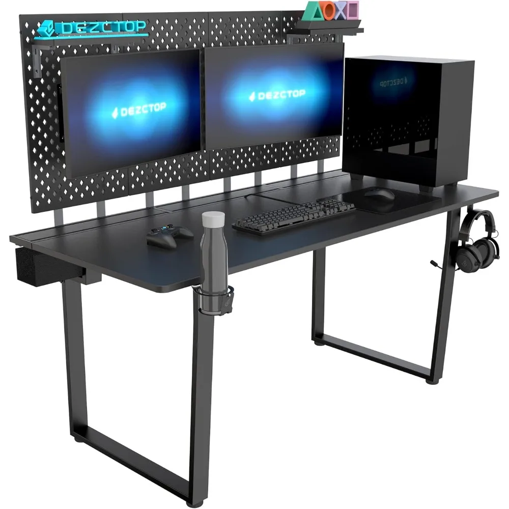 

Bifrost 160 Gaming Computer Desk with Pegboard and Cable Management Storage and Shelves, Gamer Large Workstation