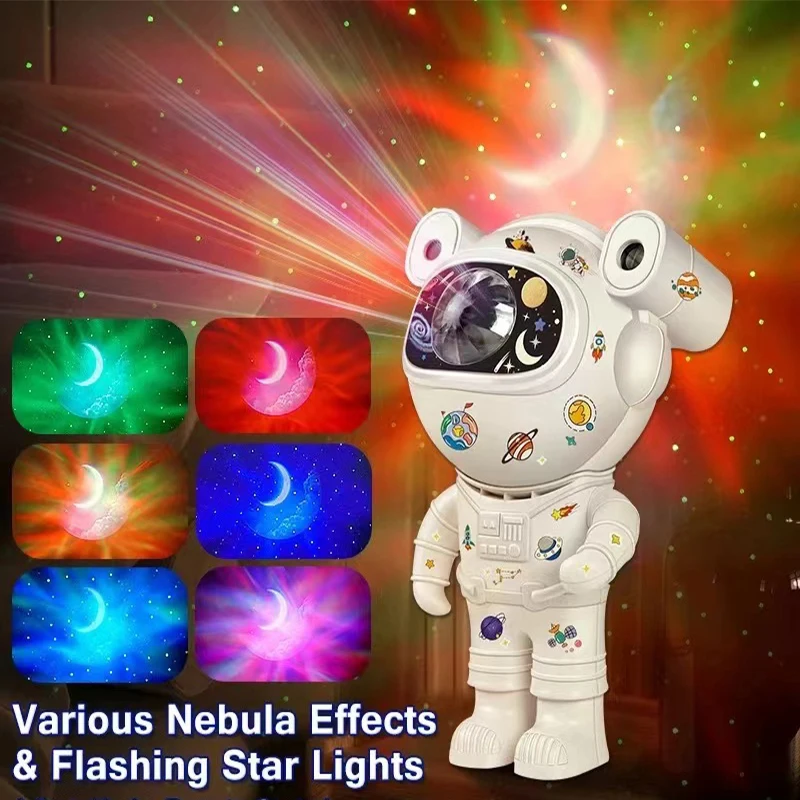 

Upgraded Galaxy Night Light Astronaut Starry Nebula Moon Ceiling Sky Projector Light with Timer and Remote Bluetooth Speaker