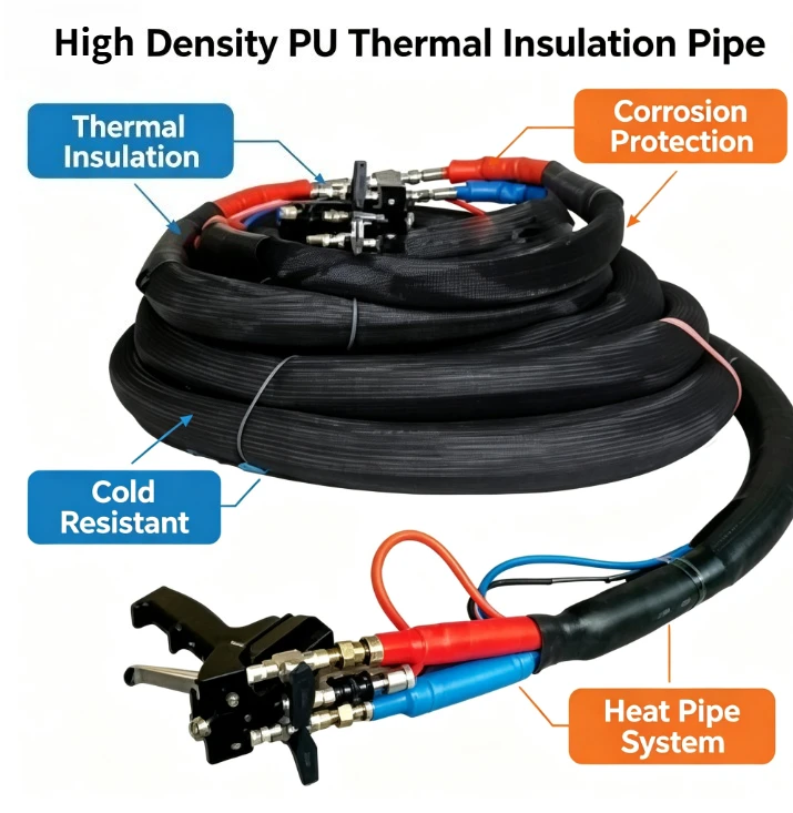 High Density Polyurethane Insulation Pipe, Thermal Pipeline Anti-corrosion Cold Resistant Underground Buried Insulated Tube