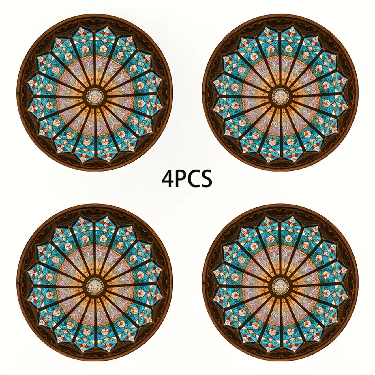 4-piece set - wooden placemat, anti slip and heat-resistant, desktop protection, dining table decoration, restaurant gift