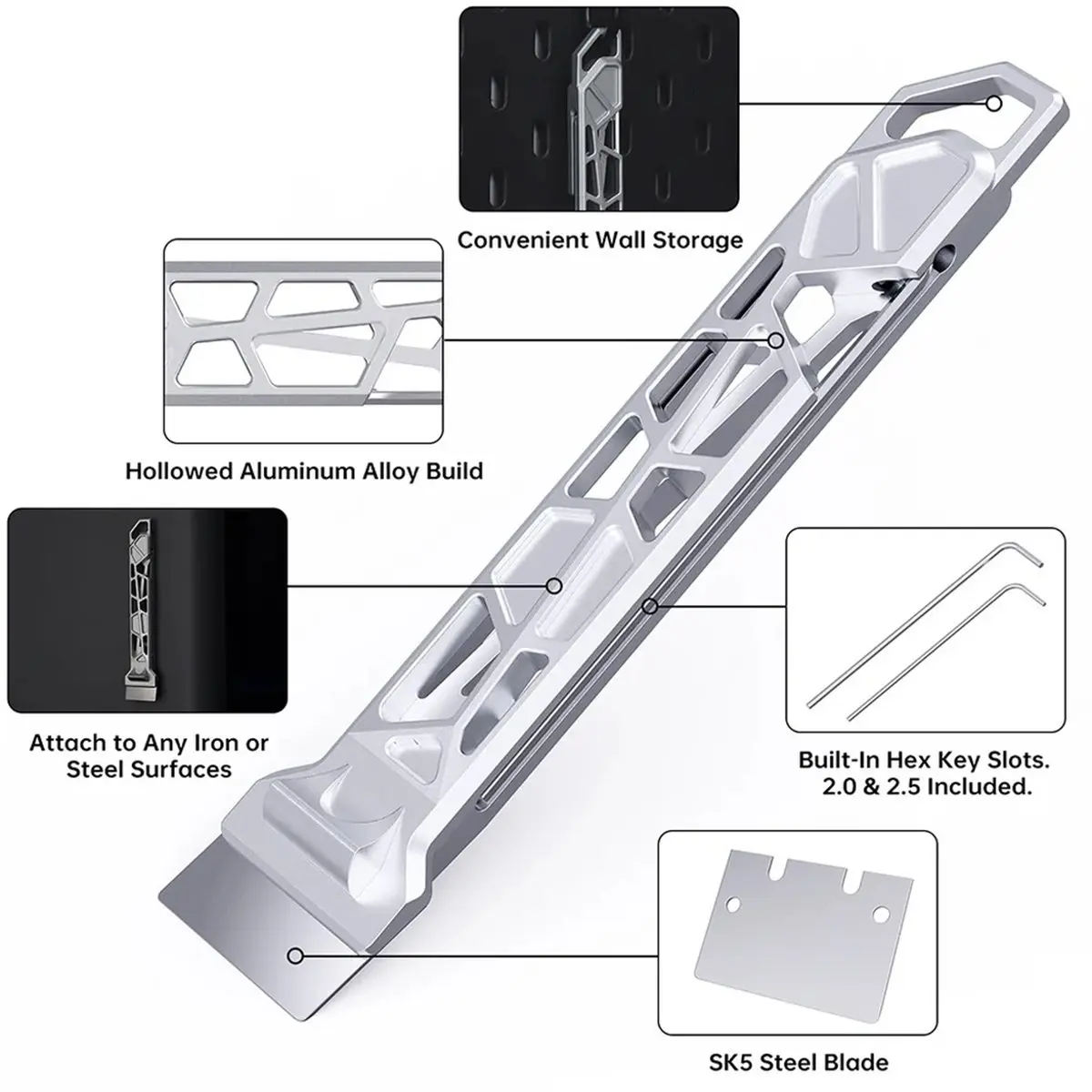 NEW Panda Edge V2 Premium 3D Printer Removal Tool Aluminum Alloy with Magnetic Storage & Built-in Hex Key Slots