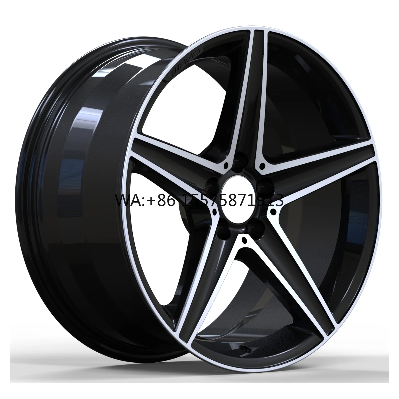 

For 18 19 20 21 Black Car Face Five Panels Aluminium Alloy Forged Wheels Spot Hair in Seconds Suitable for Benz C-Class C260 C30
