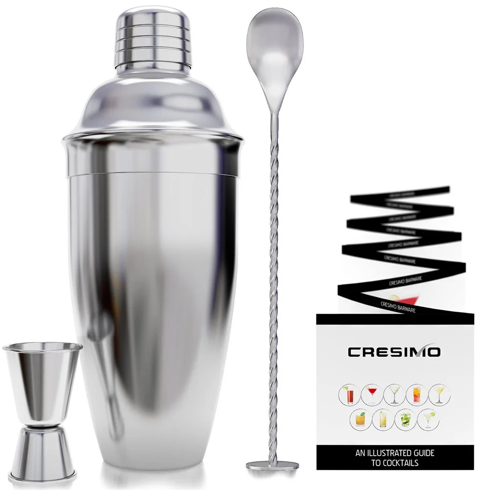 6Pcs 550/750ml Cocktail Shaker Set Stainless Steel Wine Martini Shaker Bars Set Mixer Drink Bartender Kit Tools for Bar Party