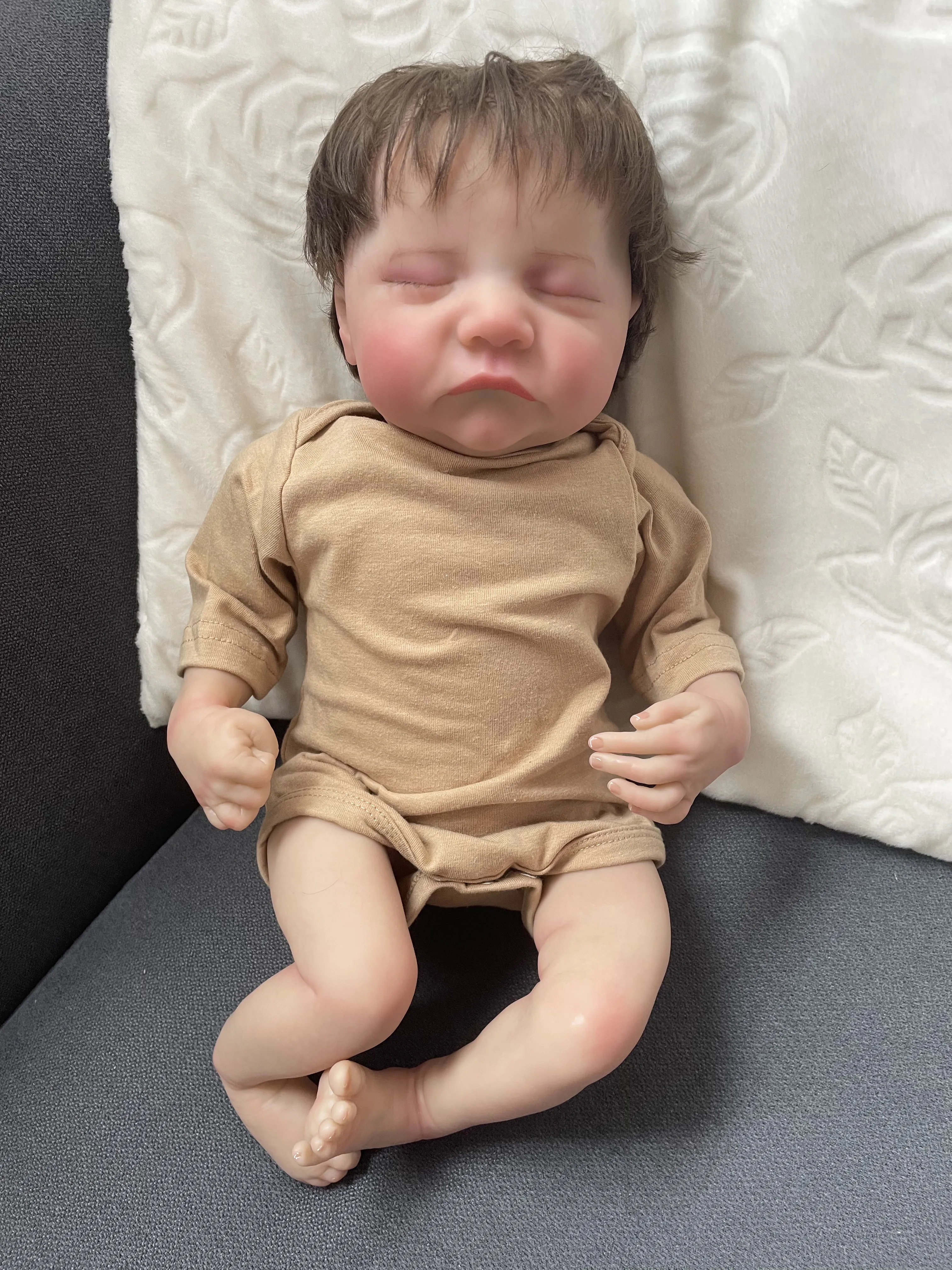 19인치 리바이스 리본 베베 두 가지 버전 소프트 바디 및 풀 바디 실리콘 고품질 수제 조립 인형 소녀용 장난감