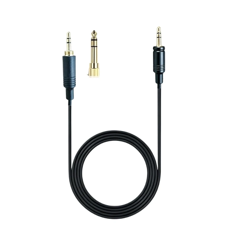 Headphone Replacement Cable for Hadenys with Two Male Ends, Gold-Finished Contacts and a Black PVC Outer Sheath for Direct E74A