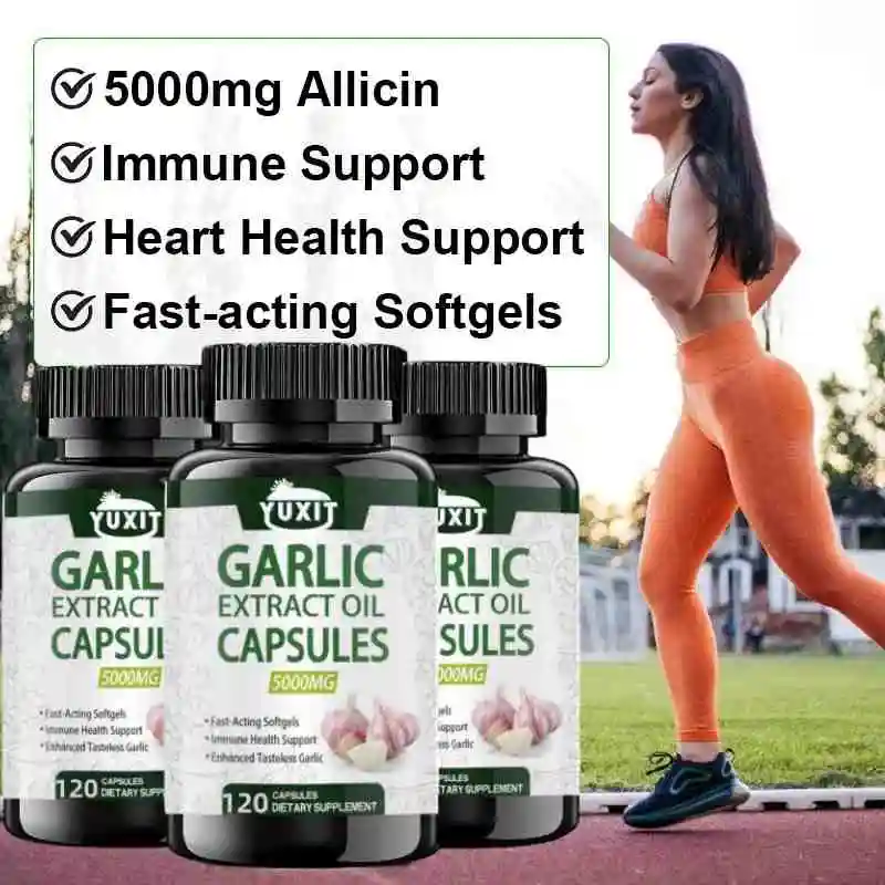 Odorless Garlic Soft Capsules | 120 capsules | Super strong Garlic Extract | Non GMO