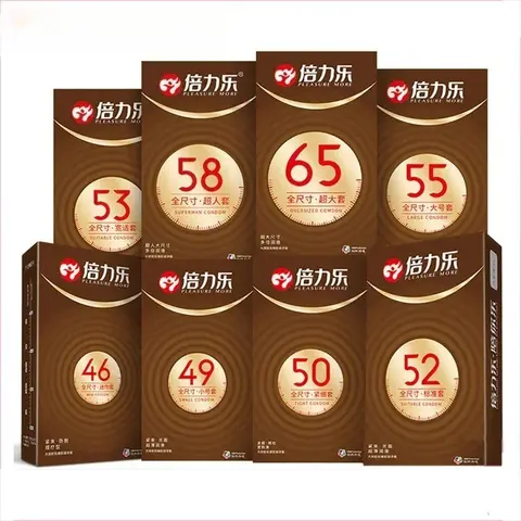 Beilile 20PCS All Sizes Condoms 46/49/52/55/58mm Cock Sleeve Lubricated Adult Sex Natural Latex Rubber Condom Sex Toys