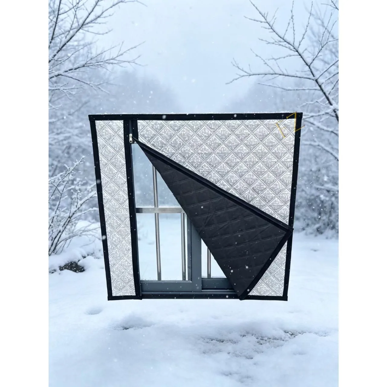 Side Zipper Cotton Curtain, Double-layer Thickened Household Cold Proof and Warm Curtain, Windproof and Cold Proof, Customizable