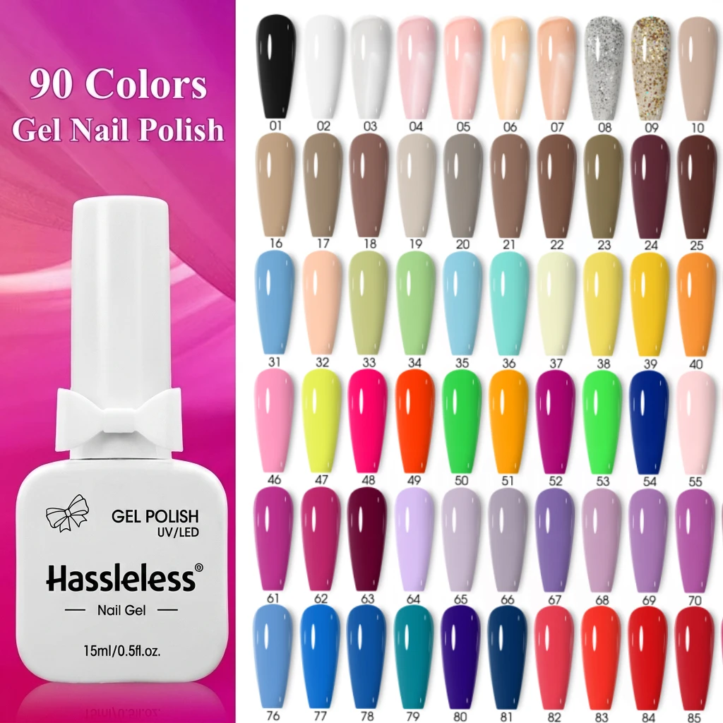Esmalte em Gel de Cor Sólida Sem Complicações, Retenção de Cor Duradoura e Não Fácil de Descolar, Esmalte Decorativo em Gel para Mulheres