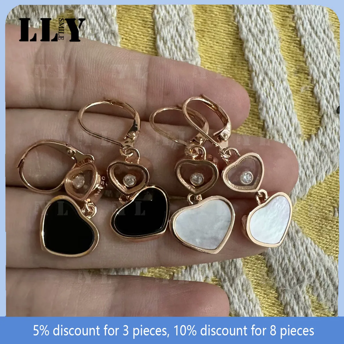 

2024 Fashionable Charm, Elegance, Mobile Diamond, Love Shaped Earrings, Banquet Women's Jewelry