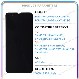 AMOLED LCD für Samsung Galaxy A52 4G 5G -Touchsbildschirm Digitor Assembly A525F A525M A526B A526W LCD -Bildschirm 8 Hauptverkaufsbildschirm A52 - №2