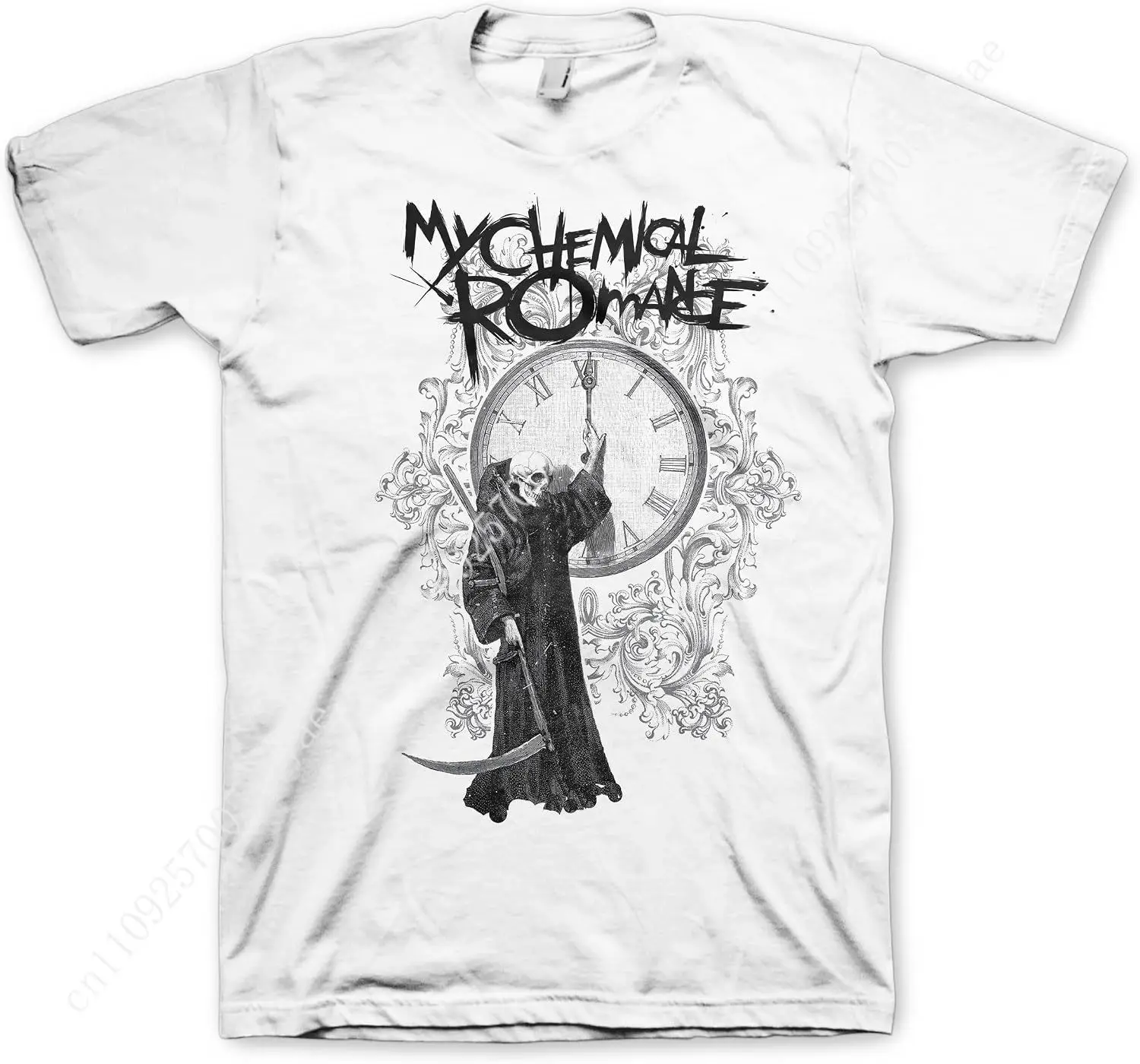 

My Chemical Romance Fire Time Mens White Short Sleeve T Shirt Rock Music Vintage Style Graphic Tees