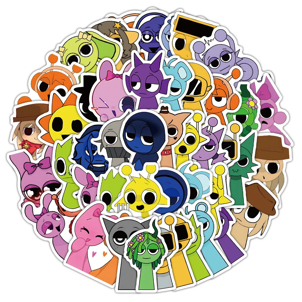 

70Pcs Rhythm Box Stickers Game Animation Personalized Graffiti Children's Stickers