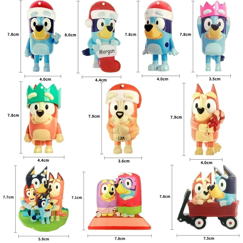 Cartoon Bluey and Bingo Pendant Backpack Accessories Print Acrylic Material Pendant Children Birthday Christmas Decoration Gifts