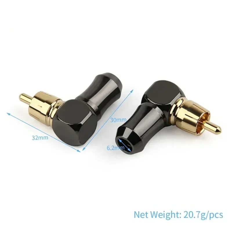 RCA Connector Male L Type 90 Degree Right Angle Elbow Audio Plug Speaker Terminal For Soldering Video Cable Consumer Electronics