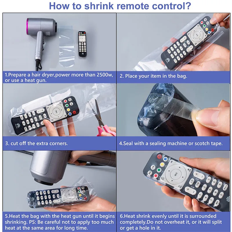 حقيبة بطبقة شفافة منكمشة ، حافظة واقية ضد الغبار ، غطاء للتلفزيون ، مكيف هواء ، جهاز تحكم عن بعد ، صفائح بلاستيكية للانكماش ، 1-20