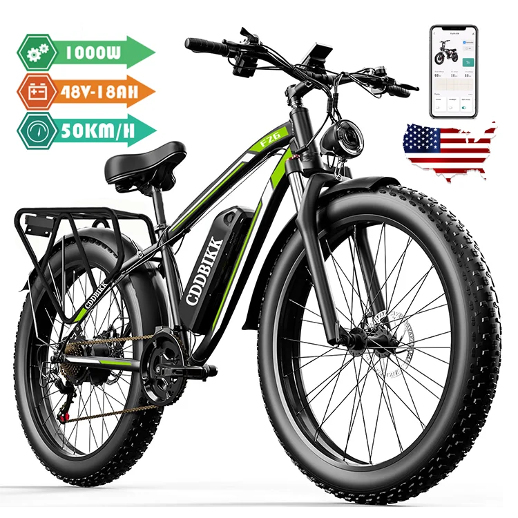 

Powerful Motor 26 Inch Electric Bicycle 1000W 1500W Hot Sale E Bike F26 With 18Ah Big Battery Cargo Bikes Electric For Adult