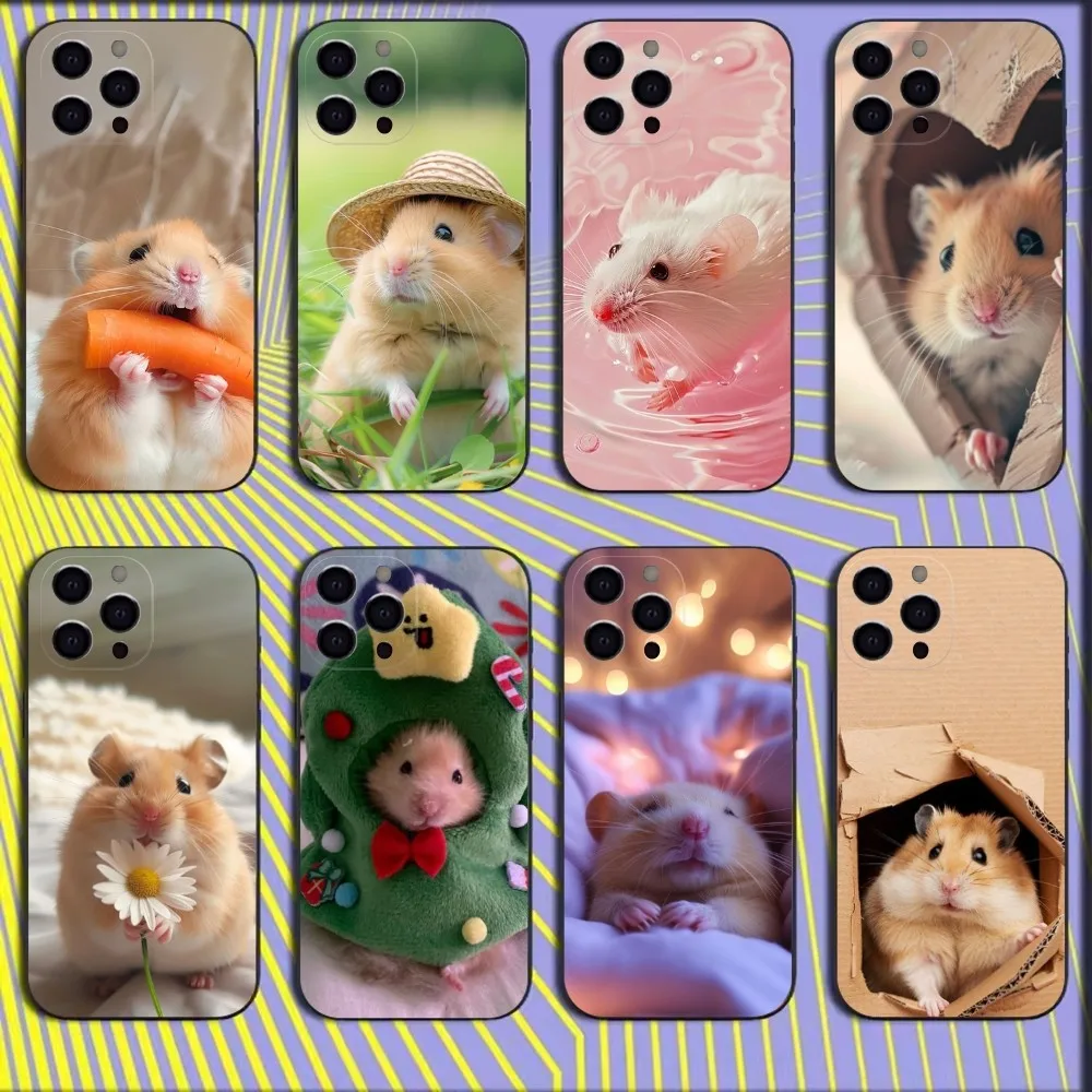 

Cute Mouse Rat Hamster Phone Case For iPhone 16,15,14,13,12,11,Mini,Pro,SE,MAX White Matte Shockproof Cover