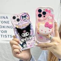 Cute Hello Kitty Bracket Case for Infinix Note 30 40 Pro Hot 40 30I 20i 40i 30 Play Zero 30 Smart 8 7 TECNO Spark 20 20C Cover