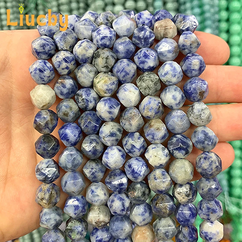 Natural Stone Faceted White spotted orchid Beads DIY China Chic decoration anklet gift For Jewelry Making 15