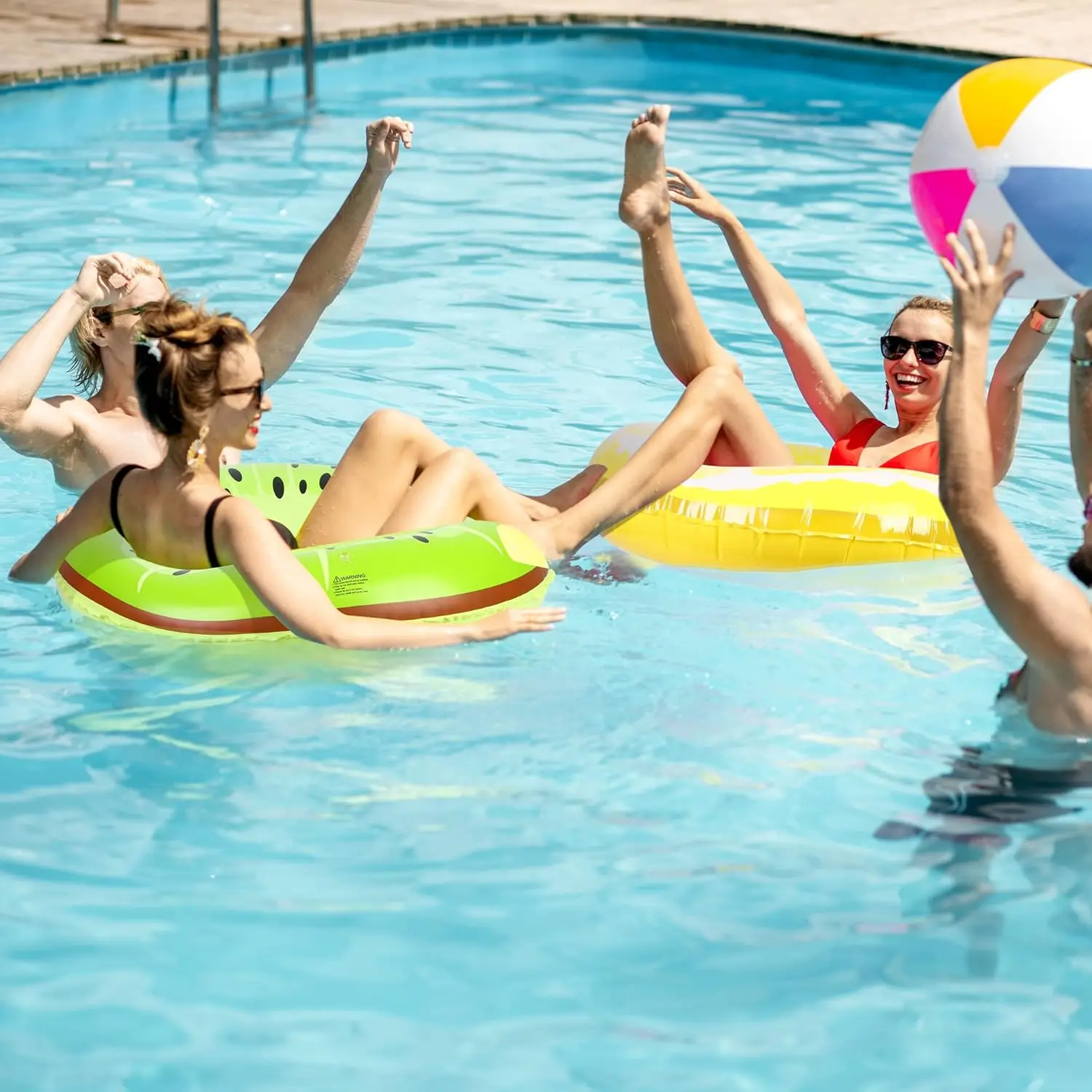 5 piezas flotadores inflables para piscina 29,5 pulgadas tubos de natación anillos frutas anillos de natación playa grande natación juguetes acuáticos para verano Outd