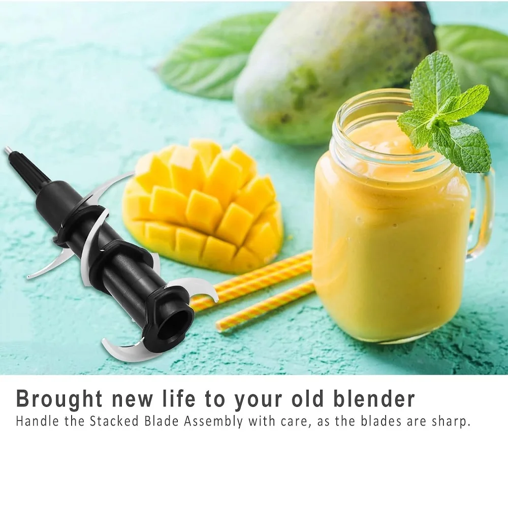 Replacement Stacked 6 Blades for Ninja 72 oz Pitcher Compatible with Ninja Blender BL500 BL660 BL700 BL740 NJ600C