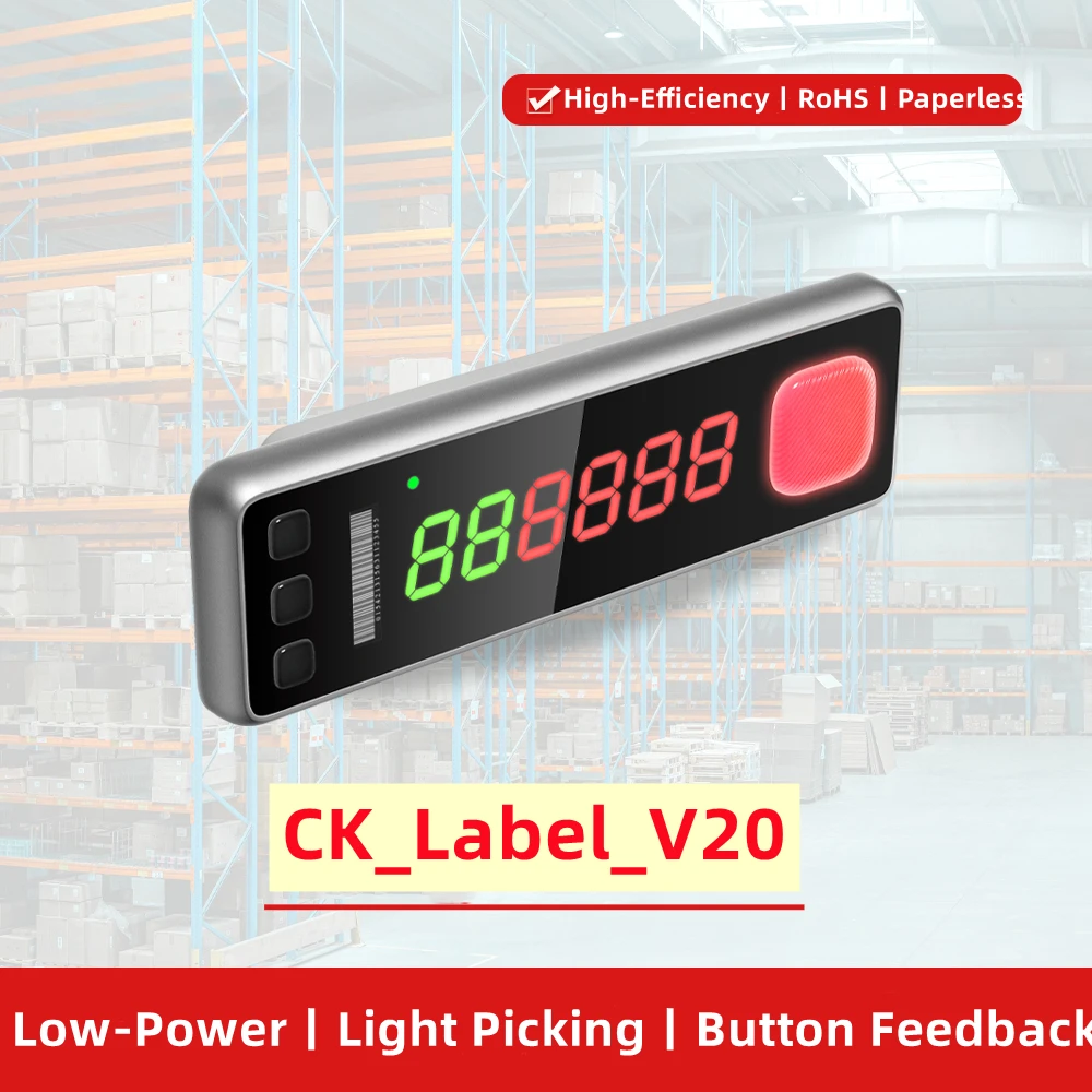 6-digits wireless pick to light system Warehouse Assorting System Put/Pick by Light Electronic Label ESL Light up Demo Kit