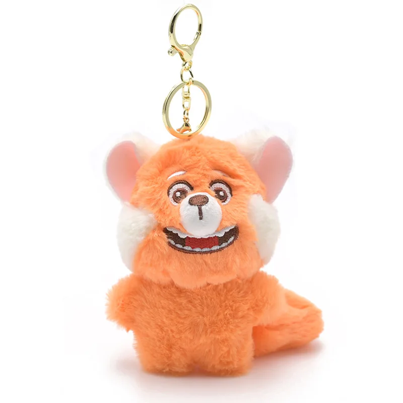 Cartoon Kawaii Orange Raccoon Doll Plush Toy Keychain Creative Simulation Animal Plush Pendant Fashion Backpack Charm Kids Gift